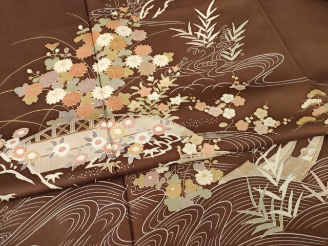 平和屋着物●訪問着 流水花籬文 金彩 正絹 逸品 AABF9635ck