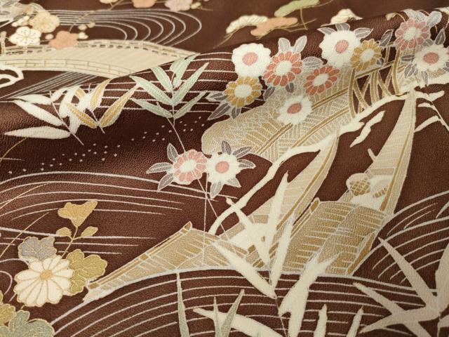 平和屋着物●訪問着 流水花籬文 金彩 正絹 逸品 AABF9635ck