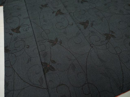 平和屋着物●本塩沢　110亀甲　花唐草文　正絹　逸品　AABF9636ck