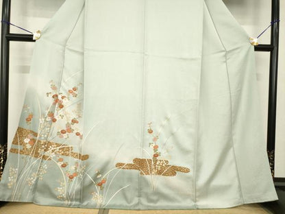 平和屋着物●訪問着　エ霞花文　暈し染め　金彩　正絹　逸品　AABF9637ck