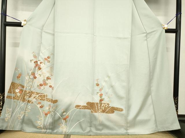 平和屋着物●訪問着　エ霞花文　暈し染め　金彩　正絹　逸品　AABF9637ck