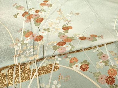 平和屋着物●訪問着　エ霞花文　暈し染め　金彩　正絹　逸品　AABF9637ck