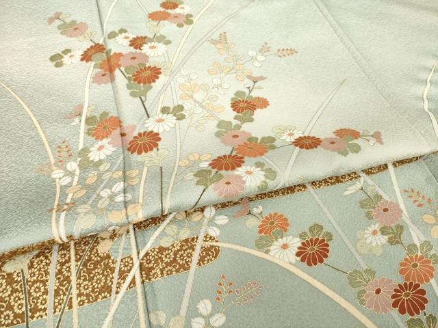 平和屋着物●訪問着　エ霞花文　暈し染め　金彩　正絹　逸品　AABF9637ck