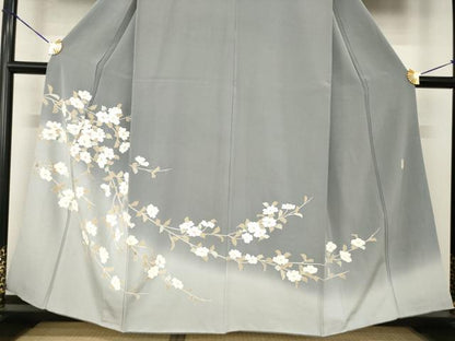平和屋着物●訪問着　作家物　枝花文　暈し染め　金彩　正絹　逸品　AABF9638ck
