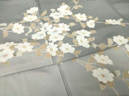 平和屋着物●訪問着　作家物　枝花文　暈し染め　金彩　正絹　逸品　AABF9638ck