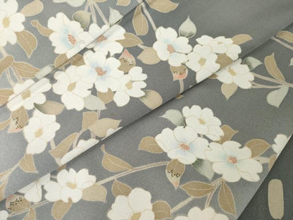 平和屋着物●訪問着　作家物　枝花文　暈し染め　金彩　正絹　逸品　AABF9638ck