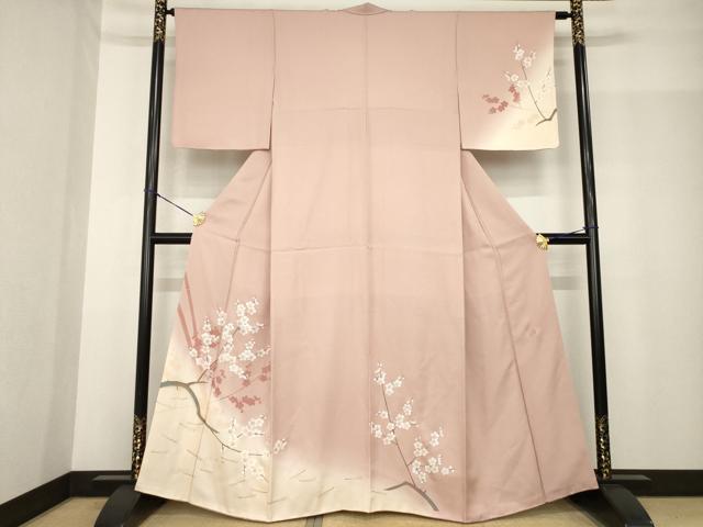 平和屋着物●山口倫由　訪問着　枝梅　松葉　暈し染め　さが美扱い　正絹　逸品　AABF9641ck