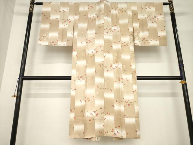平和屋着物●長襦袢　無双仕立て　扇面花文　暈し染め　半衿刺繍　正絹　逸品　未使用　AABF9644ck
