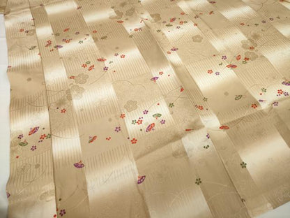 平和屋着物●長襦袢　無双仕立て　扇面花文　暈し染め　半衿刺繍　正絹　逸品　未使用　AABF9644ck