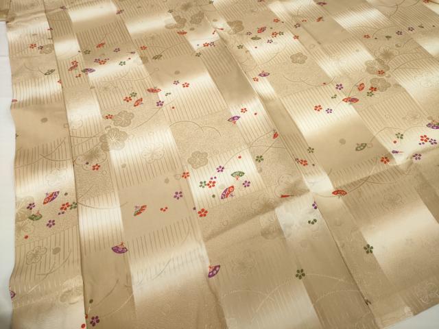 平和屋着物●長襦袢　無双仕立て　扇面花文　暈し染め　半衿刺繍　正絹　逸品　未使用　AABF9644ck