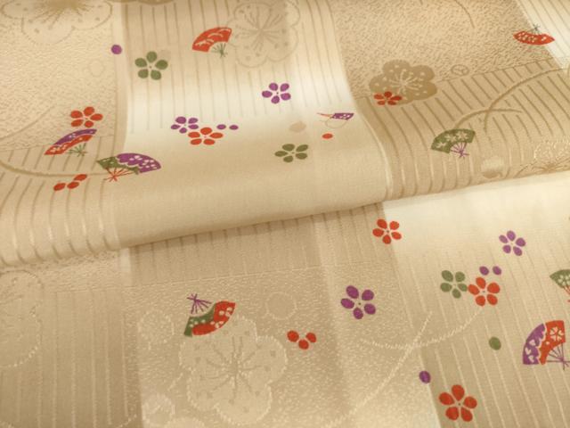平和屋着物●長襦袢　無双仕立て　扇面花文　暈し染め　半衿刺繍　正絹　逸品　未使用　AABF9644ck