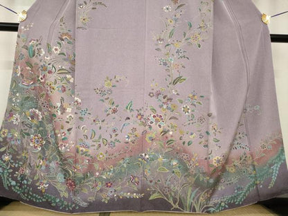 平和屋着物●訪問着 更紗花鳥文 暈し染め 金彩 正絹 逸品 AABF9647ck