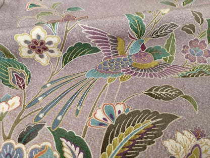平和屋着物●訪問着 更紗花鳥文 暈し染め 金彩 正絹 逸品 AABF9647ck