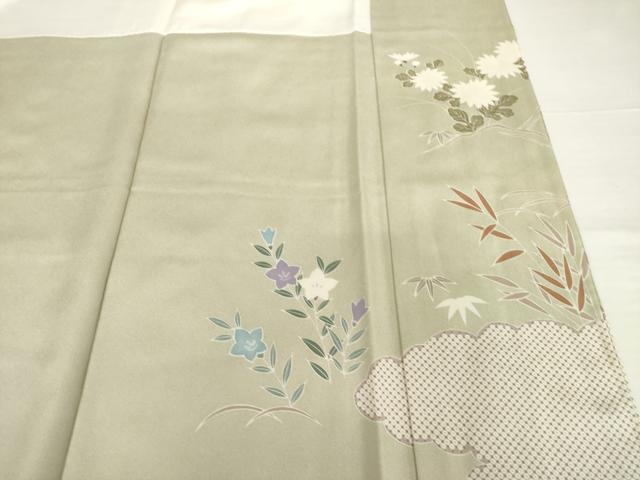 平和屋着物●訪問着 友禅 駒刺繍 松竹梅吉祥風景文 正絹 逸品 AABF9648ck