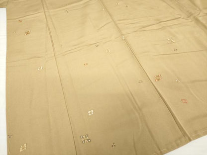 平和屋着物●上質な小紋　総刺繍　唐花舞　特殊堅牢染　手縫工芸　金糸　正絹　逸品　未使用　AABF9649ck