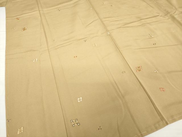 平和屋着物●上質な小紋　総刺繍　唐花舞　特殊堅牢染　手縫工芸　金糸　正絹　逸品　未使用　AABF9649ck