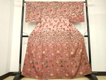 平和屋着物●訪問着 辻が花 舞花文 正絹 逸品 未使用 AABF9652ck