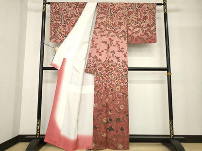平和屋着物●訪問着 辻が花 舞花文 正絹 逸品 未使用 AABF9652ck
