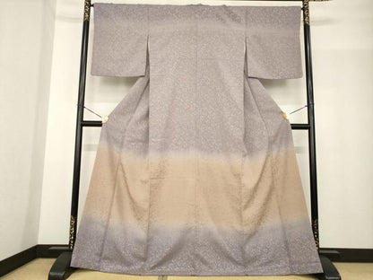 平和屋着物●お召　訪問着　花唐草文　暈し染め　正絹　逸品　AABF9657ck