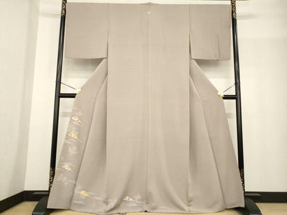 平和屋着物●訪問着　友禅　扇面花文　金彩　正絹　逸品　AABF9659ck
