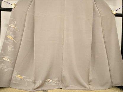 平和屋着物●訪問着　友禅　扇面花文　金彩　正絹　逸品　AABF9659ck