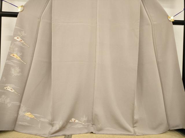 平和屋着物●訪問着　友禅　扇面花文　金彩　正絹　逸品　AABF9659ck