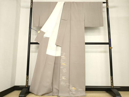平和屋着物●訪問着　友禅　扇面花文　金彩　正絹　逸品　AABF9659ck