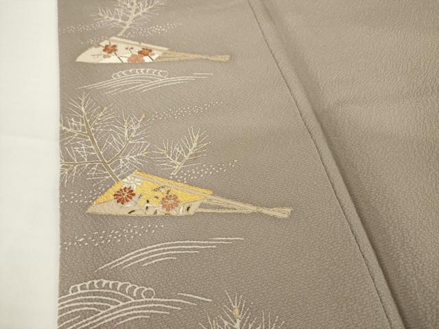 平和屋着物●訪問着　友禅　扇面花文　金彩　正絹　逸品　AABF9659ck