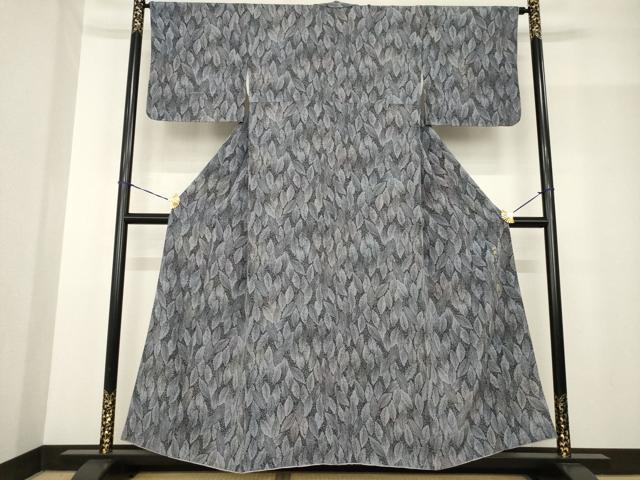 平和屋着物●金彩友禅 卓越技能者・名工・和田光正 小紋 葉尽くし 正絹 逸品 AABF9665ck