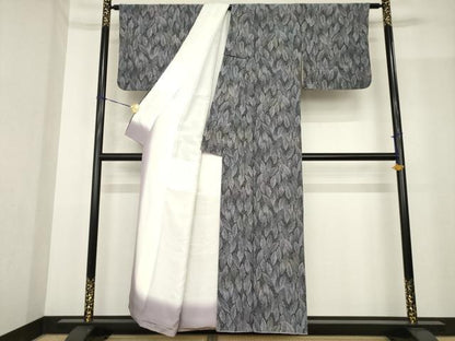 平和屋着物●金彩友禅 卓越技能者・名工・和田光正 小紋 葉尽くし 正絹 逸品 AABF9665ck