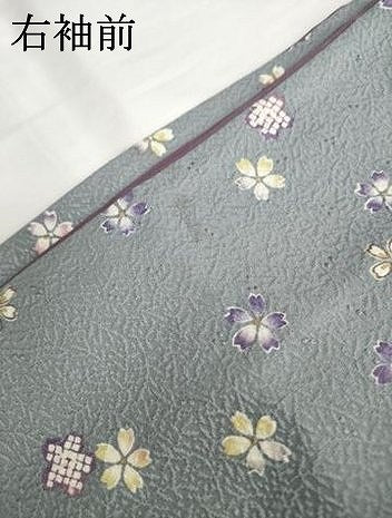 平和屋着物●上質な小紋　舞花文　正絹　逸品　AABF9669ck