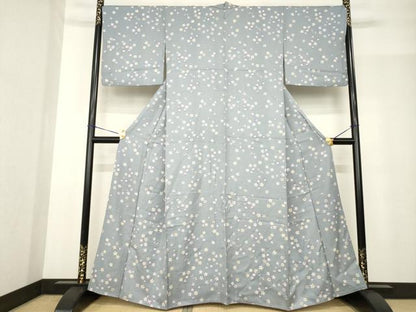 平和屋着物●上質な小紋　舞花文　正絹　逸品　AABF9669ck