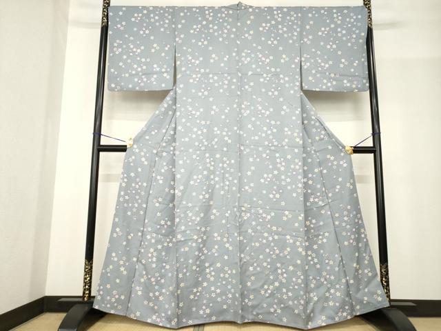 平和屋着物●上質な小紋　舞花文　正絹　逸品　AABF9669ck