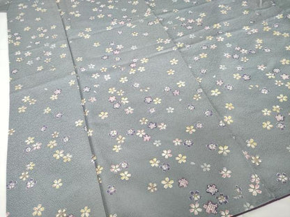 平和屋着物●上質な小紋　舞花文　正絹　逸品　AABF9669ck