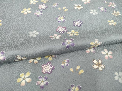 平和屋着物●上質な小紋　舞花文　正絹　逸品　AABF9669ck