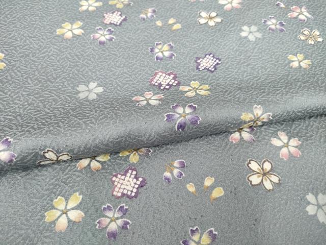 平和屋着物●上質な小紋　舞花文　正絹　逸品　AABF9669ck