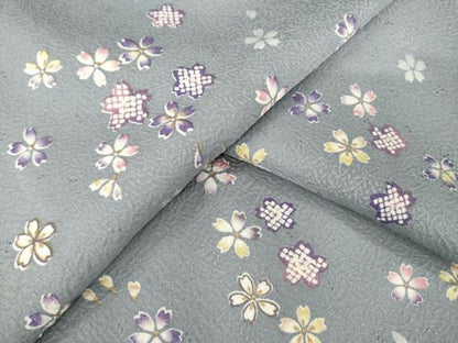 平和屋着物●上質な小紋　舞花文　正絹　逸品　AABF9669ck