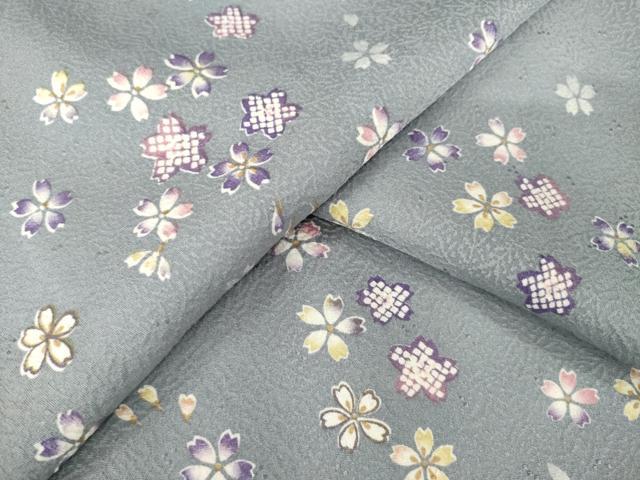 平和屋着物●上質な小紋　舞花文　正絹　逸品　AABF9669ck