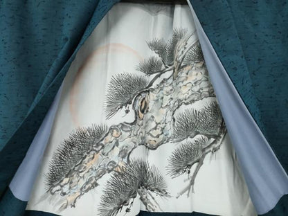 平和屋着物●男性　紬　アンサンブル　長襦袢(袷)セット　鉄納戸色　三越扱い　正絹　逸品　AABF9672ck