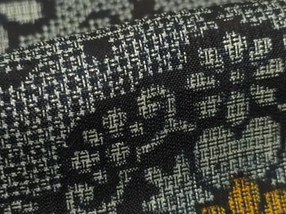 平和屋着物●本場大島紬　割込絣　花丸文　正絹　逸品　AABF9677ck