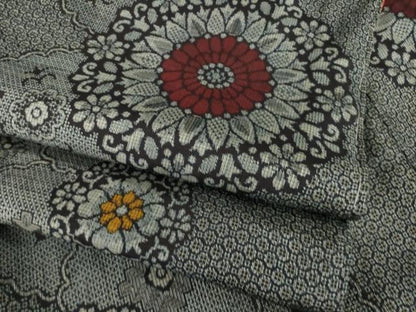 平和屋着物●本場大島紬　割込絣　花丸文　正絹　逸品　AABF9677ck