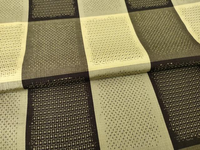 平和屋着物●上質な紬　100亀甲　格子　正絹　逸品　AABF9678ck