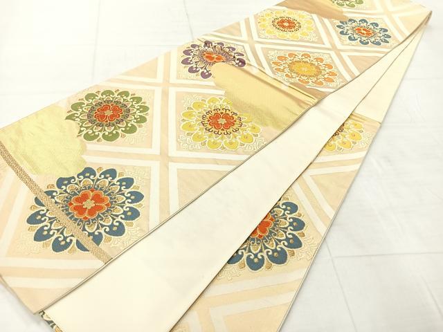 平和屋着物◎六通柄袋帯　唐織　天井花文　金糸　正絹　逸品　AABF9686uk