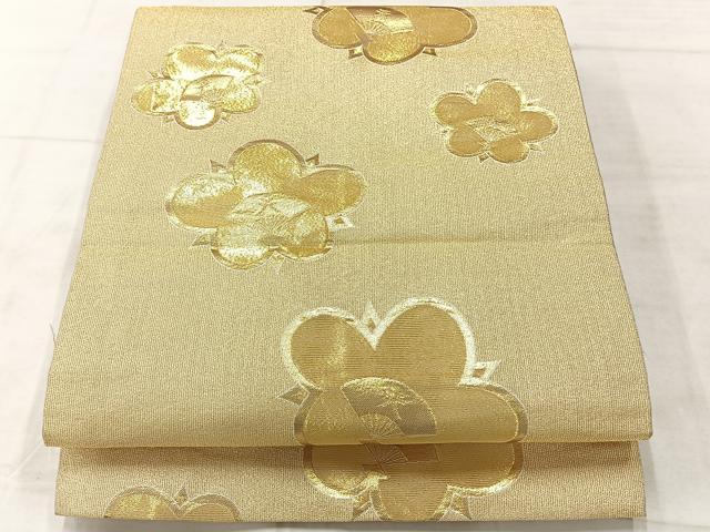 平和屋着物◎全通柄　本袋帯　舞花文　金糸　正絹　逸品　AABF9769uk