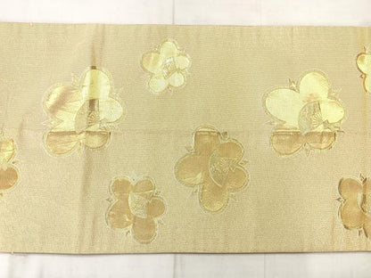 平和屋着物◎全通柄　本袋帯　舞花文　金糸　正絹　逸品　AABF9769uk