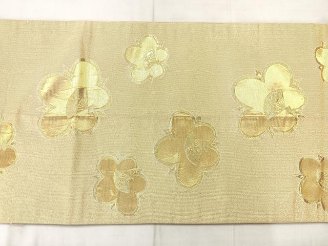 平和屋着物◎全通柄　本袋帯　舞花文　金糸　正絹　逸品　AABF9769uk