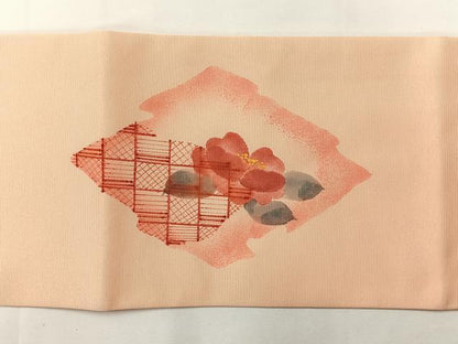 平和屋着物◎塩瀬 つけ帯 草花文 正絹 逸品 AABF9781uk