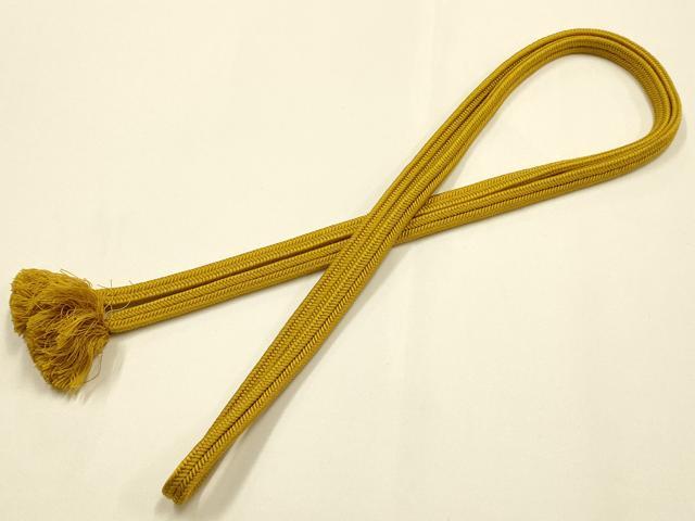 平和屋着物●極上 有職組紐道明 帯締め 冠組 山吹茶色 宮内庁御用 国立博物館御用 東京芸術大学御用 逸品 AABF9825ay