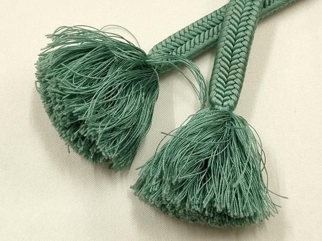 平和屋着物●極上　有職組紐道明　帯締め　冠組　千草色　宮内庁御用　国立博物館御用　東京芸術大学御用 　逸品　AABF9826ay