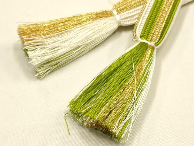 平和屋着物●和装小物　帯締め・帯揚げセット　絞彩苑 種田　平組　霞文　暈し染め　金糸　金彩　逸品　未使用　AABF9878ay